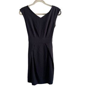 Closet London Women SZ US 8/UK 12 Navy Blue V Neck Tie Back Sheath Dress NWT